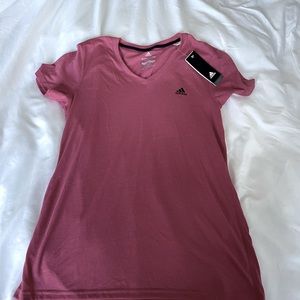 Adidas blush colored stay dry, stay comfortable, climalite top